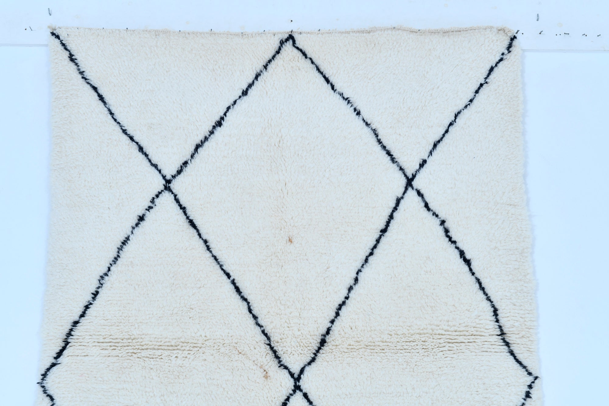 Moroccan custom rug from Beni Ourain, Wool, black and white