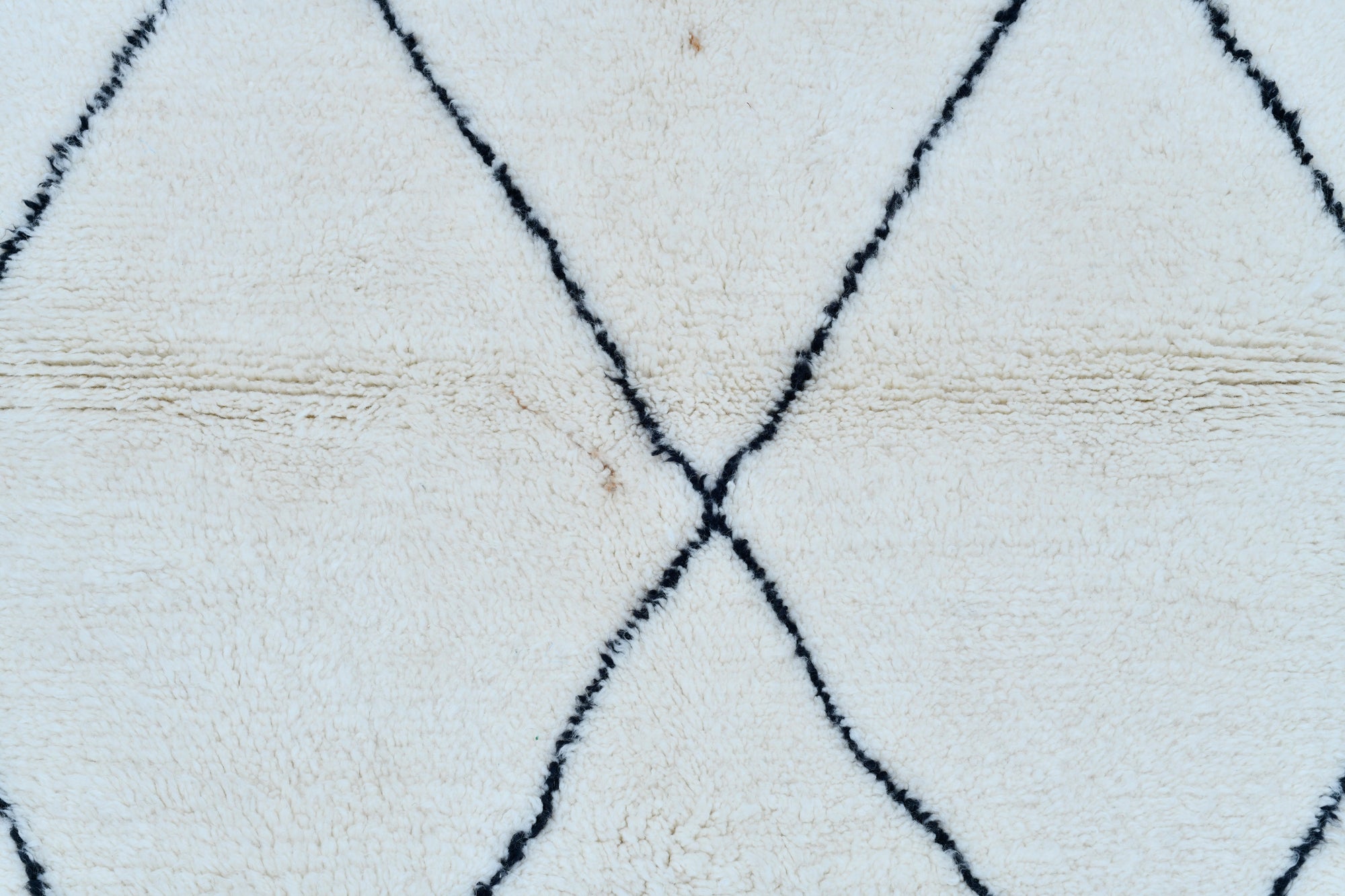 Moroccan custom rug from Beni Ourain, Wool, black and white