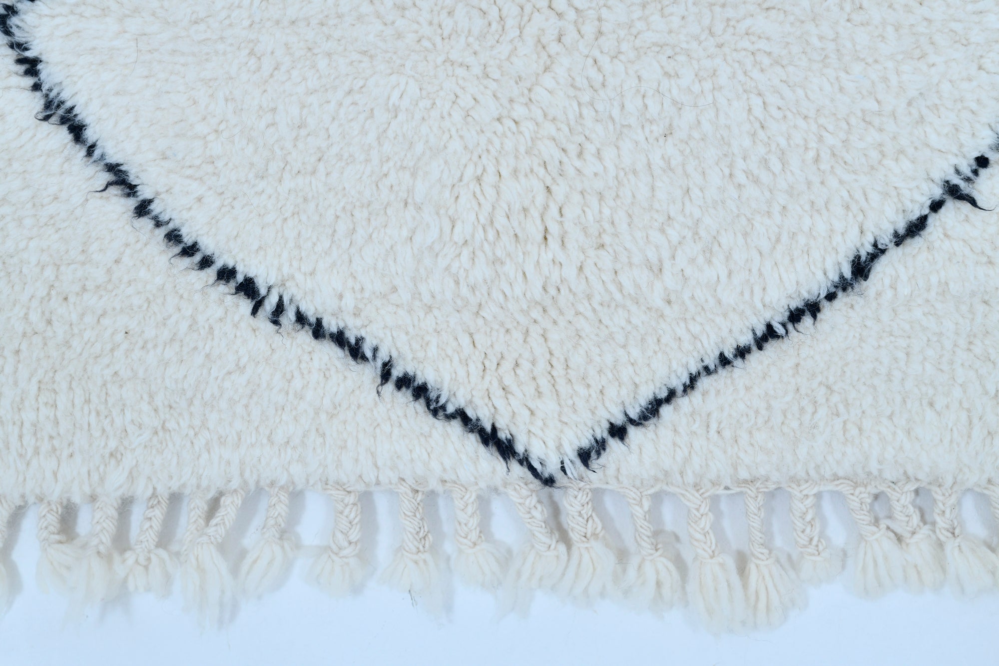 Moroccan custom rug from Beni Ourain, Wool, black and white