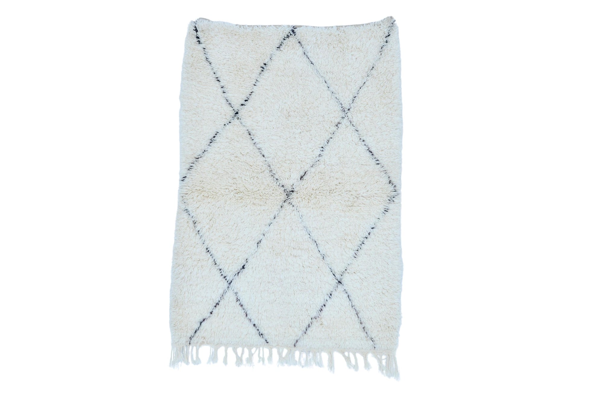 Moroccan custom rug from Beni Ourain, Wool, White