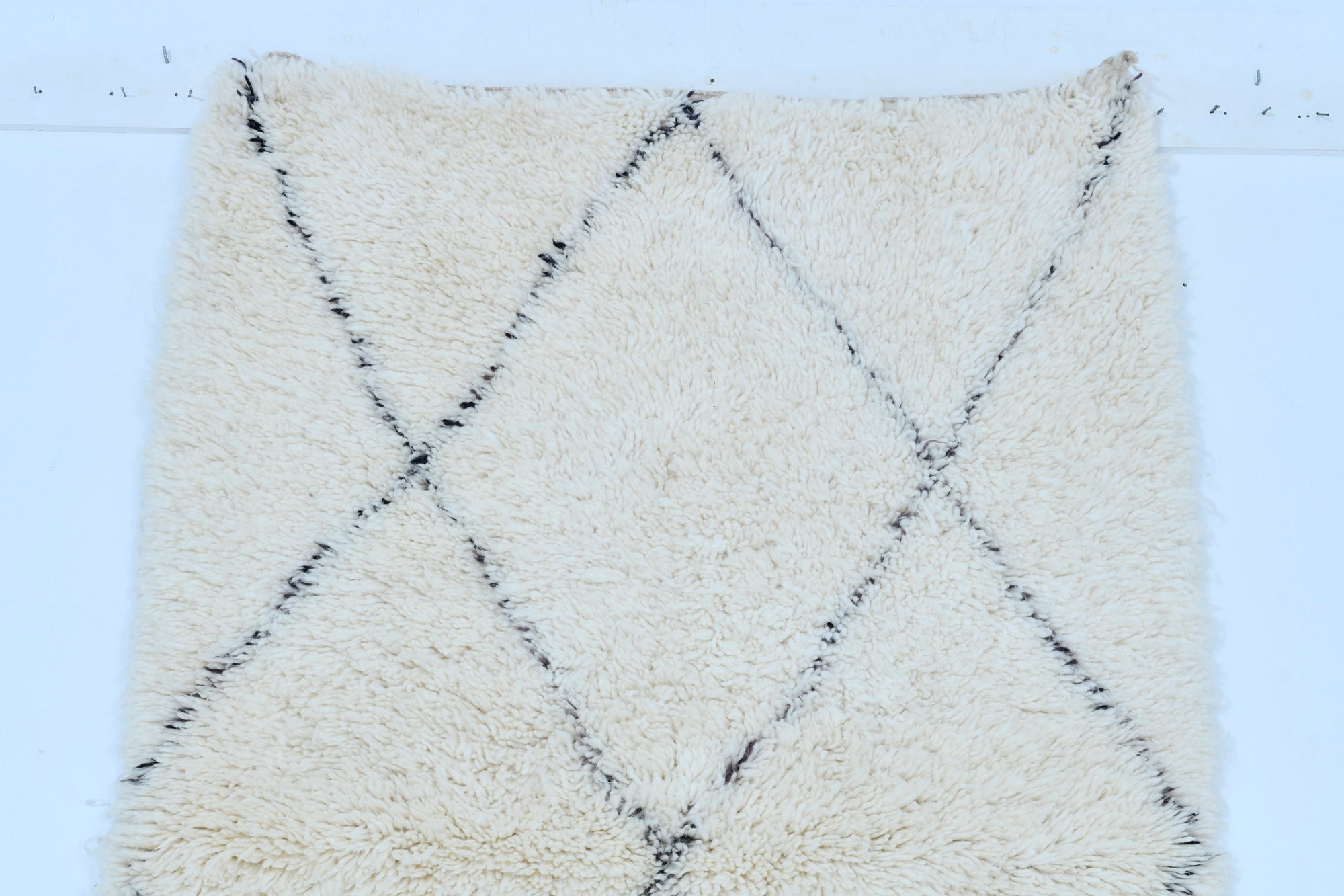 Moroccan custom rug from Beni Ourain, Wool, White