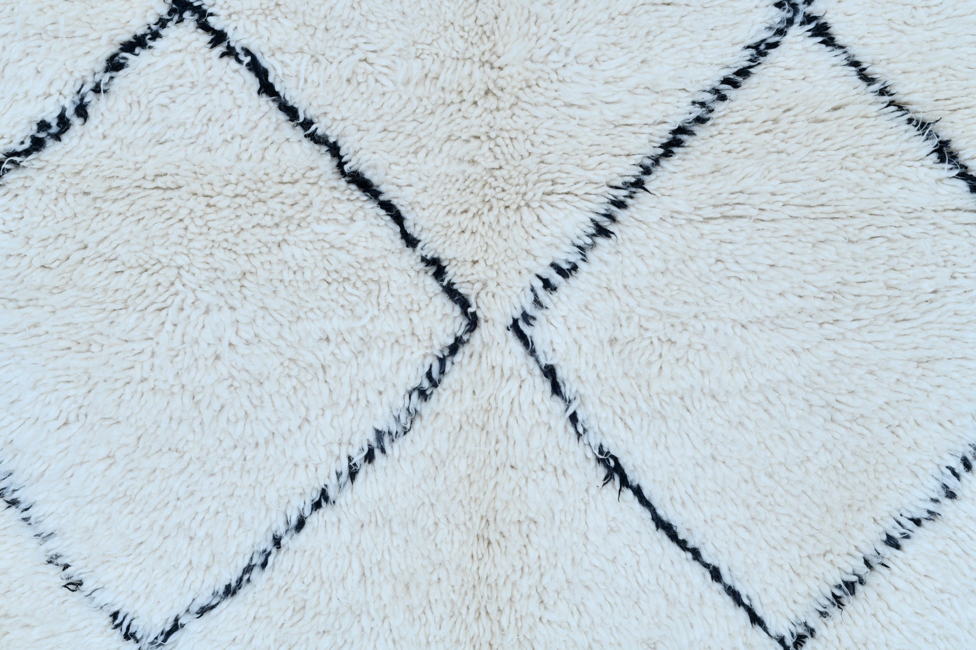 Moroccan custom rug from Beni Ourain, Wool, black and white