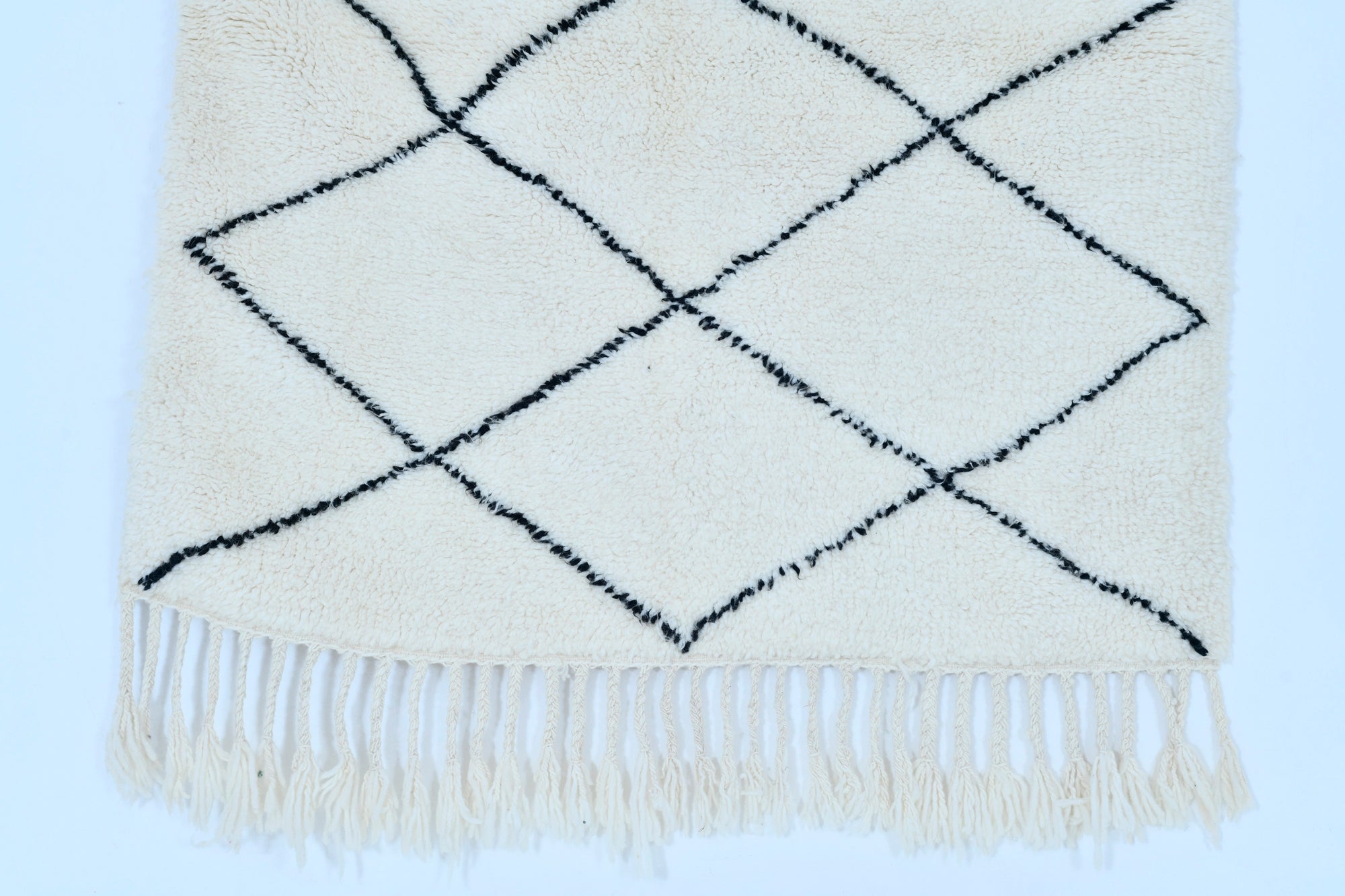 Moroccan custom rug from Beni Ourain, Wool, White