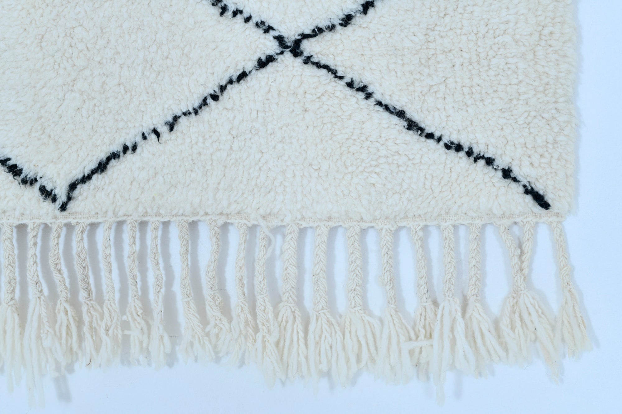 Moroccan custom rug from Beni Ourain, Wool, White