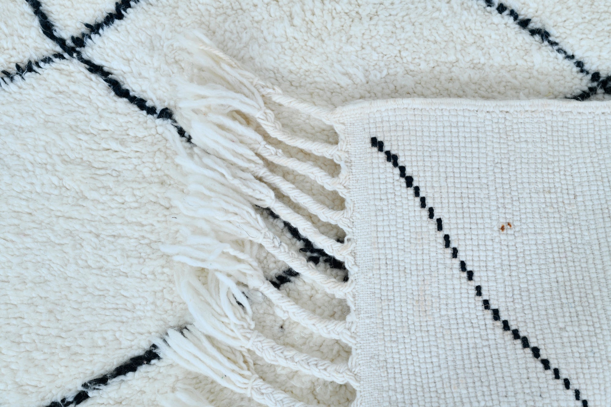 Moroccan custom rug from Beni Ourain, Wool, White