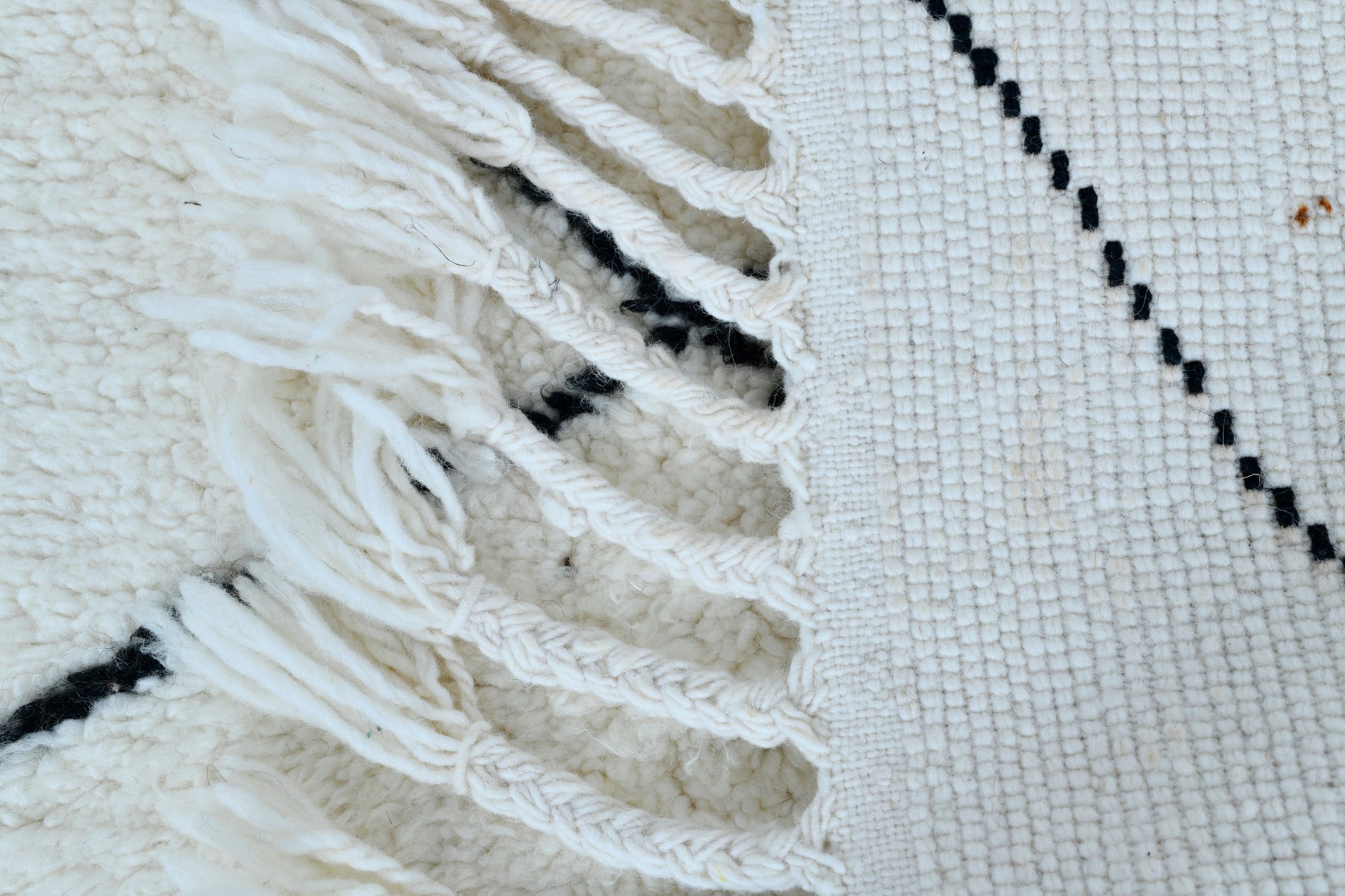 Moroccan custom rug from Beni Ourain, Wool, White