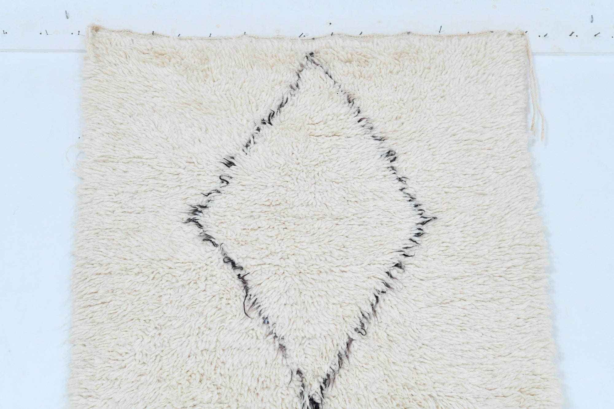 Moroccan custom rug from Beni Ourain, Wool, black and white