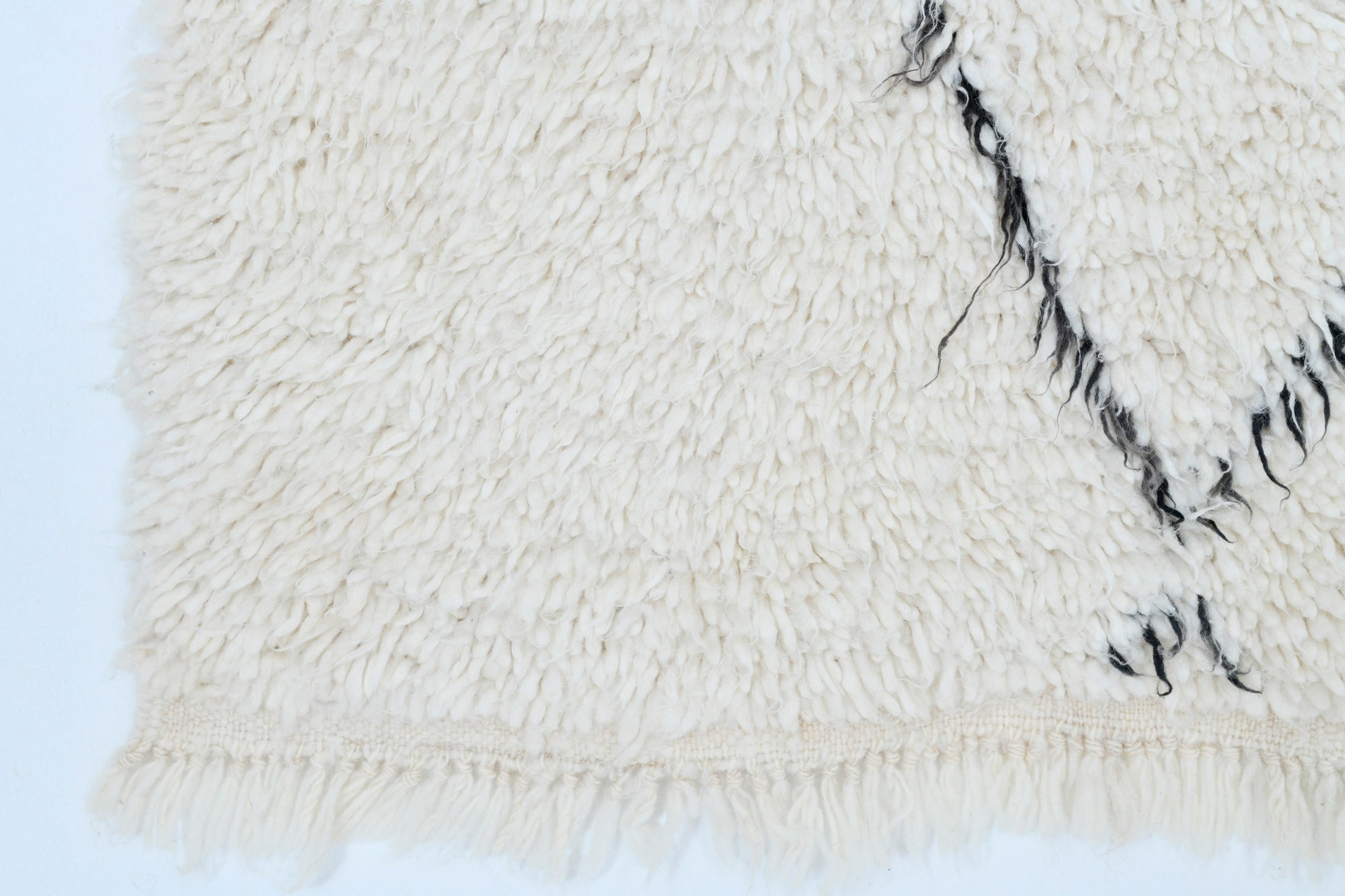 Moroccan custom rug from Beni Ourain, Wool, black and white