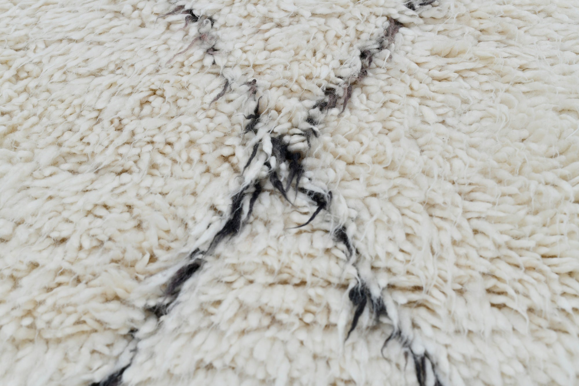 Moroccan custom rug from Beni Ourain, Wool, black and white