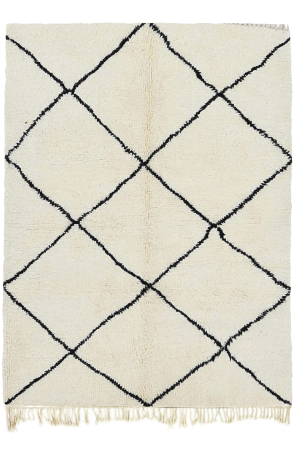 Black and White Beni Rug 3349