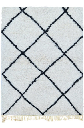 Black and White Berber Mosaic Rug 3340