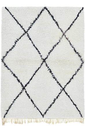 Black and White Moroccan Wool Rug 3367