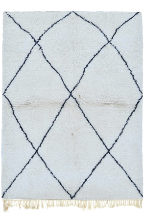 Black and White Tribal Rug 3364