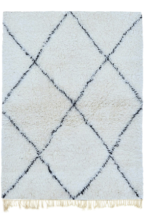 Black & White Moroccan Geometric Rug 3361