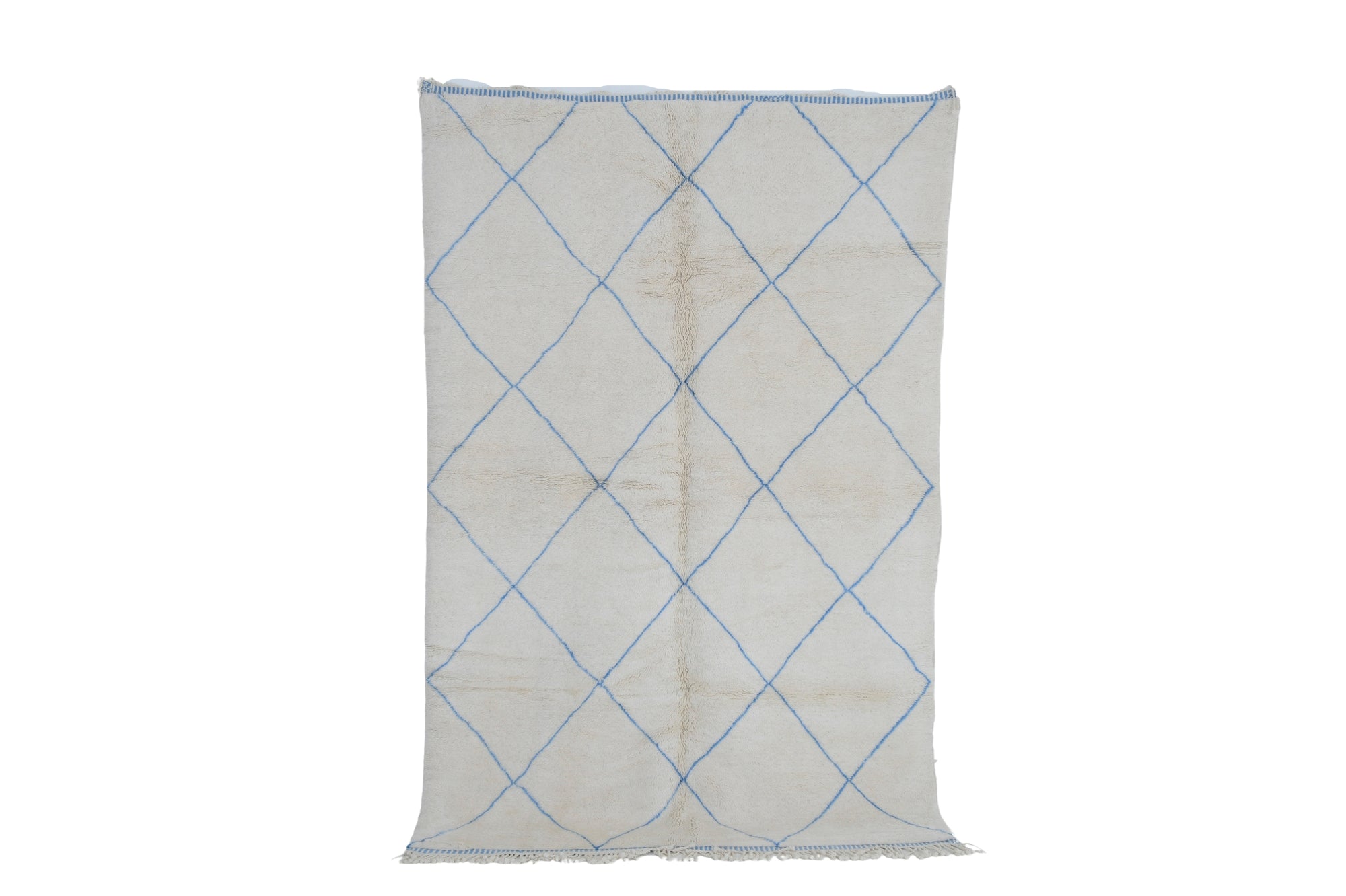 Moroccan custom rug from Beni Ourain, Wool and Thread, Blue
