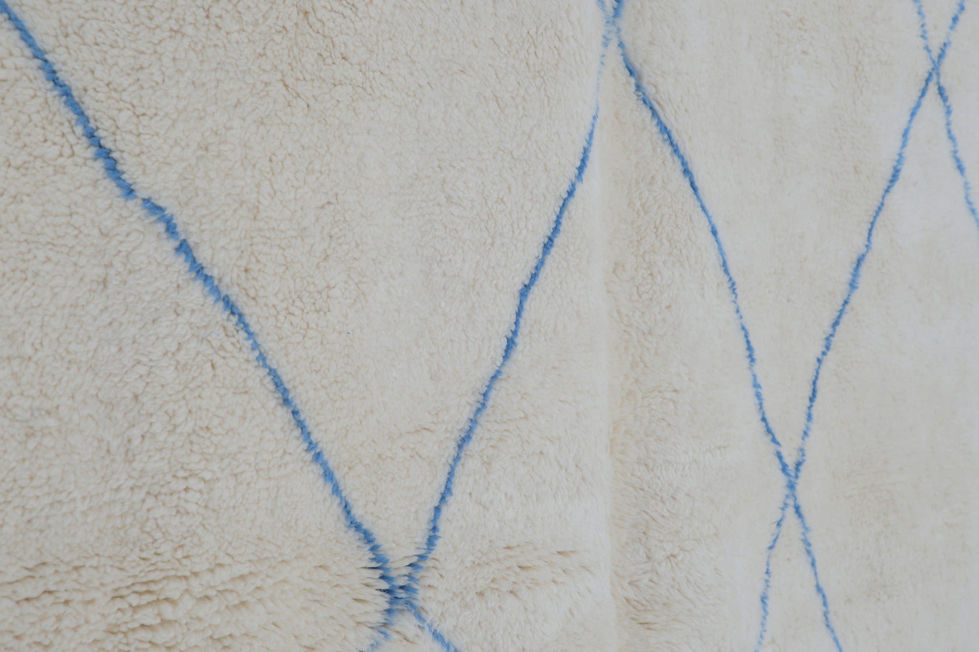 Moroccan custom rug from Beni Ourain, Wool and Thread, Blue
