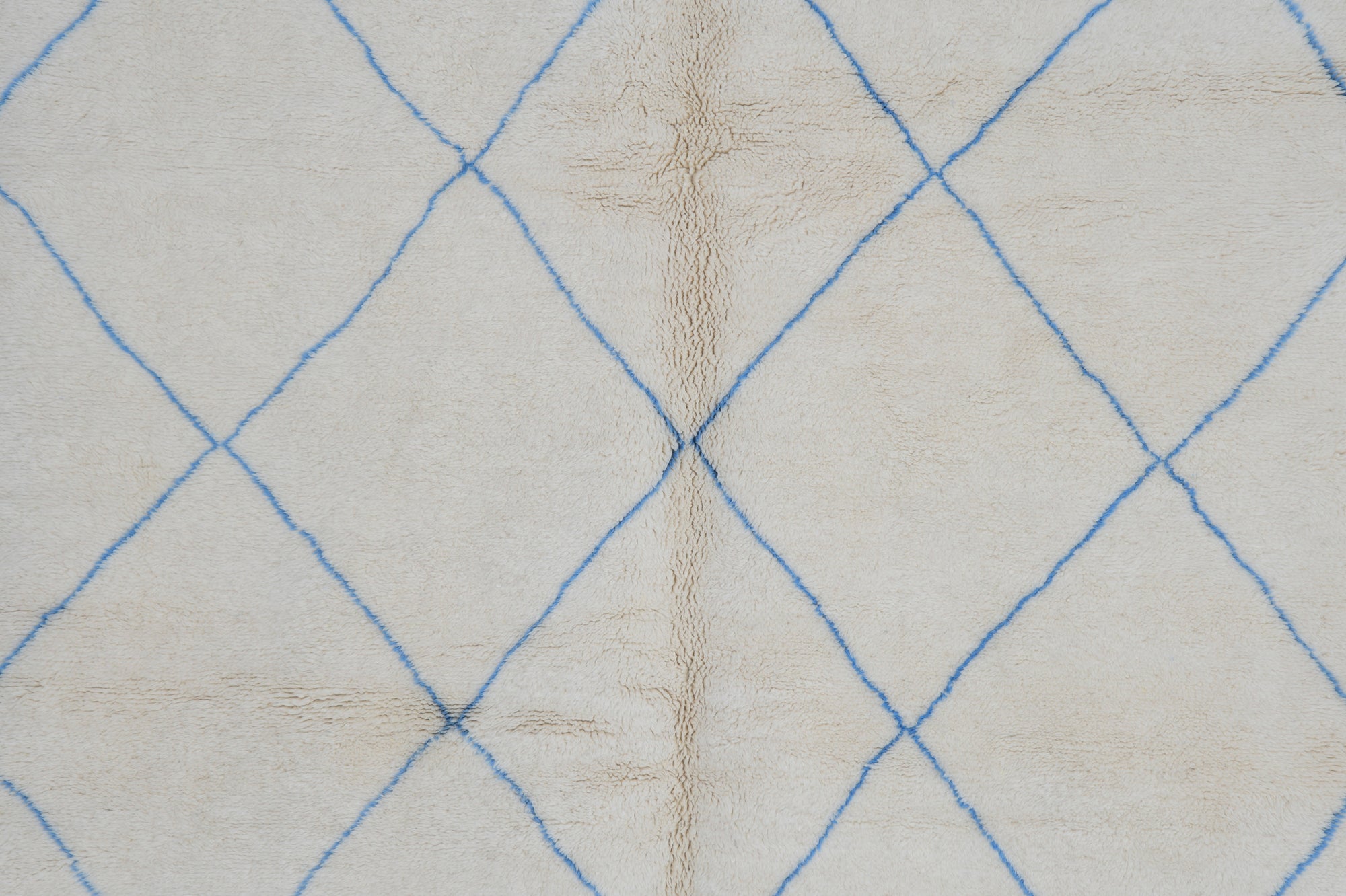 Moroccan custom rug from Beni Ourain, Wool and Thread, Blue