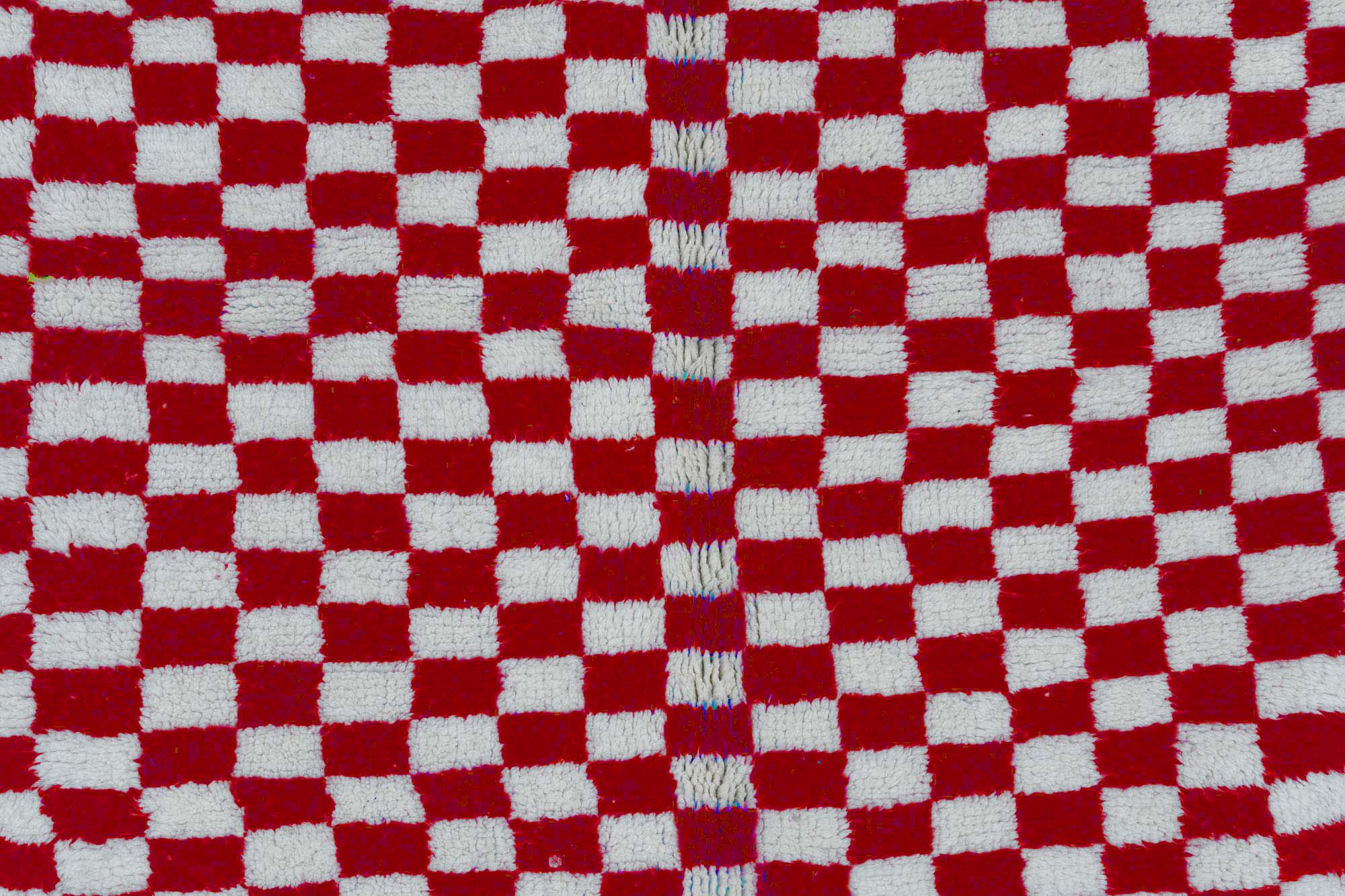Moroccan custom rug from Beni Ourain, Wool and Thread, Red