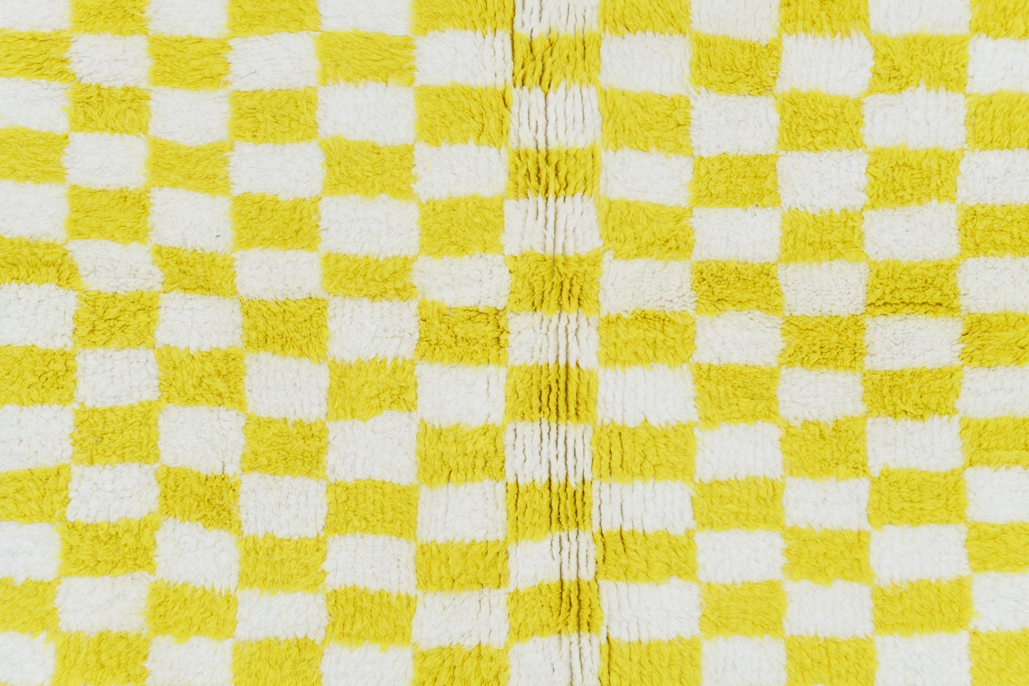 Moroccan custom rug from Beni Ourain, Wool and Thread, Yellow