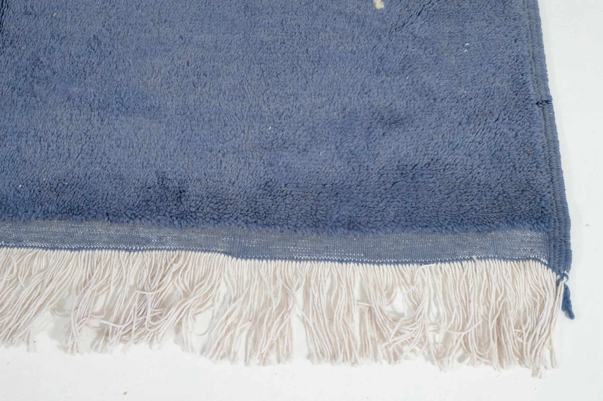 Moroccan custom rug from Beni Ourain, Wool and Thread, Blue