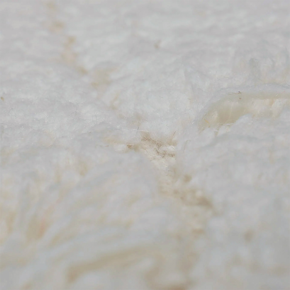 Moroccan custom rug from Beni Ourain, Wool and Thread, White