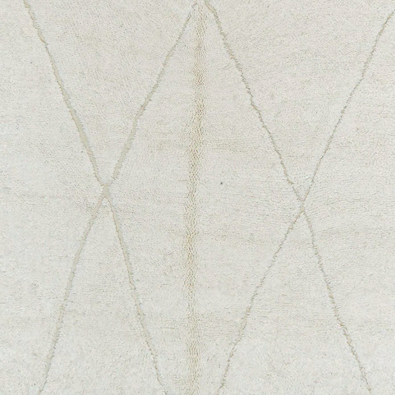 Moroccan custom rug from Beni Ourain, Wool and Thread, White