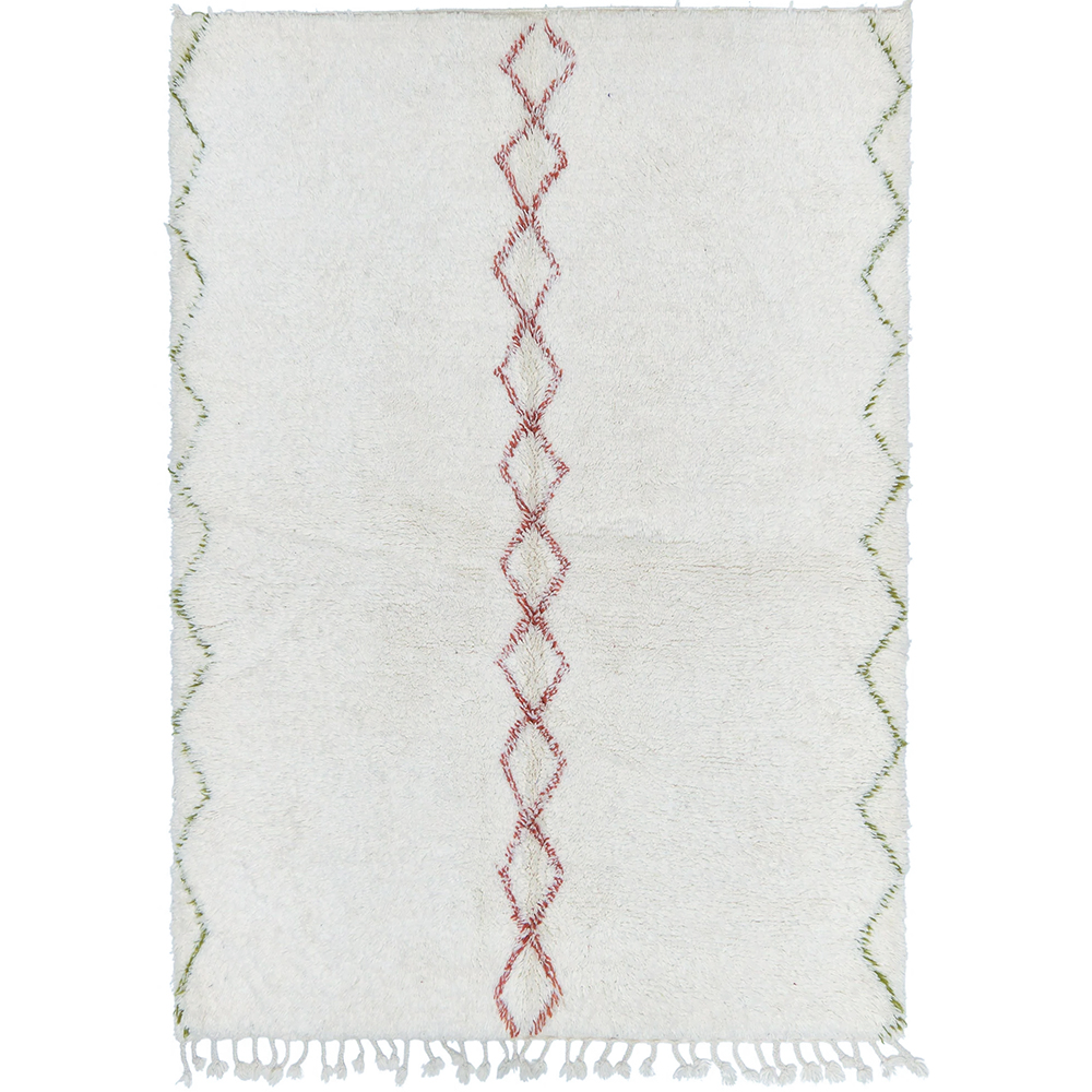 Moroccan custom rug from Beni Ourain, Wool and Thread, Colorful