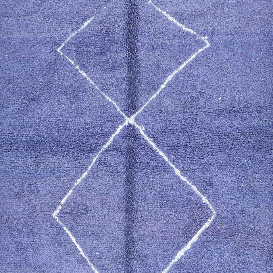 Moroccan custom rug from Beni Ourain, Wool and Thread, Blue