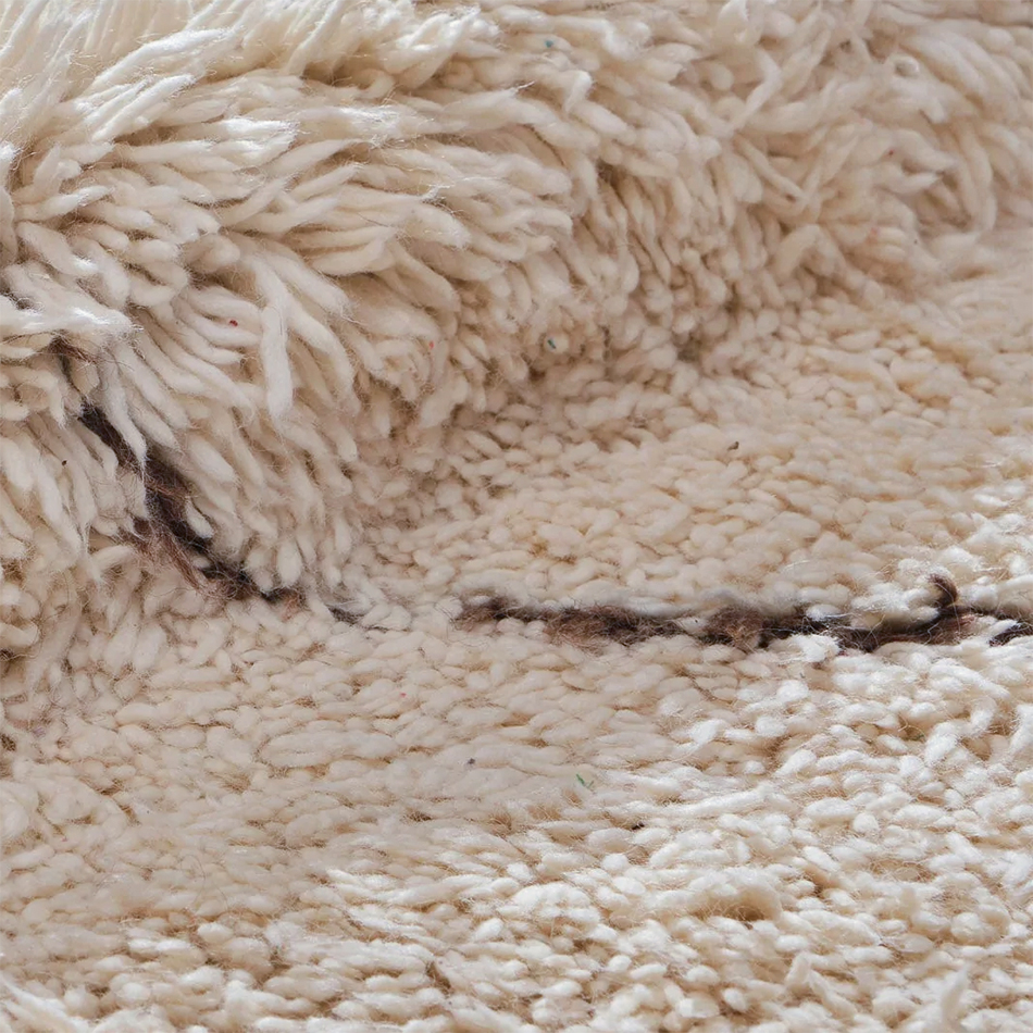 Moroccan custom rug from Beni Ourain, Wool and Thread, White
