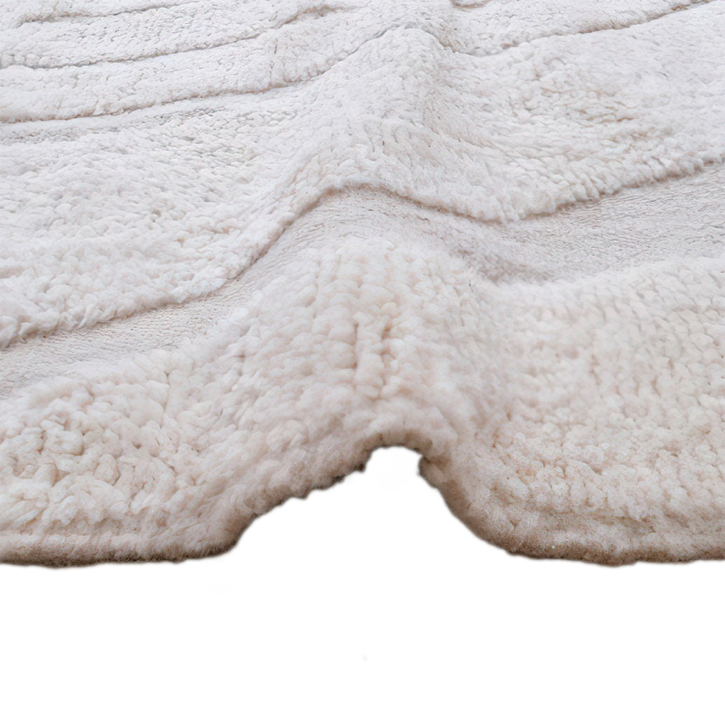 Moroccan custom rug from Beni Ourain, Wool and Thread, White