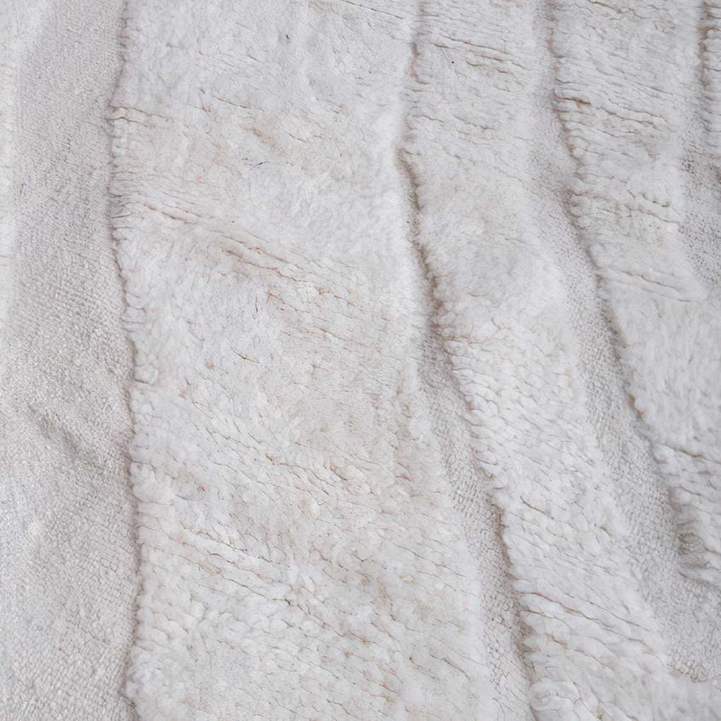 Moroccan custom rug from Beni Ourain, Wool and Thread, White