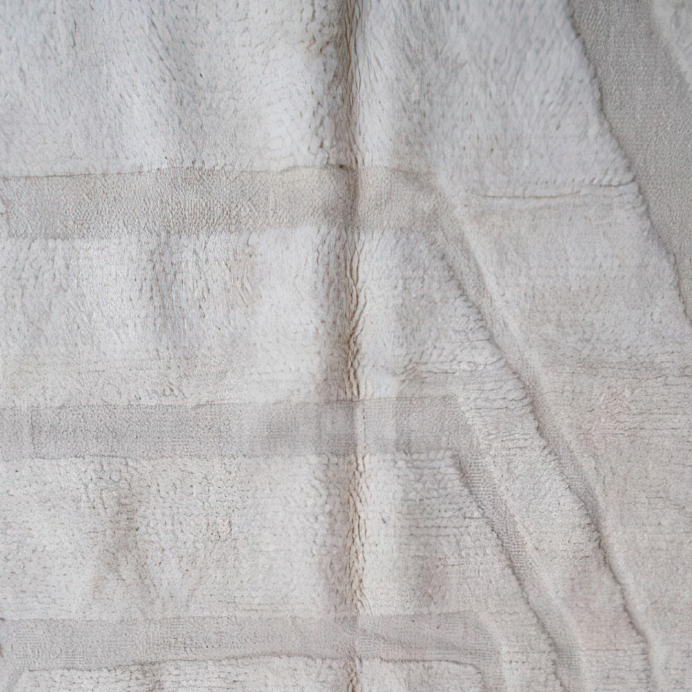 Moroccan custom rug from Beni Ourain, Wool and Thread, White