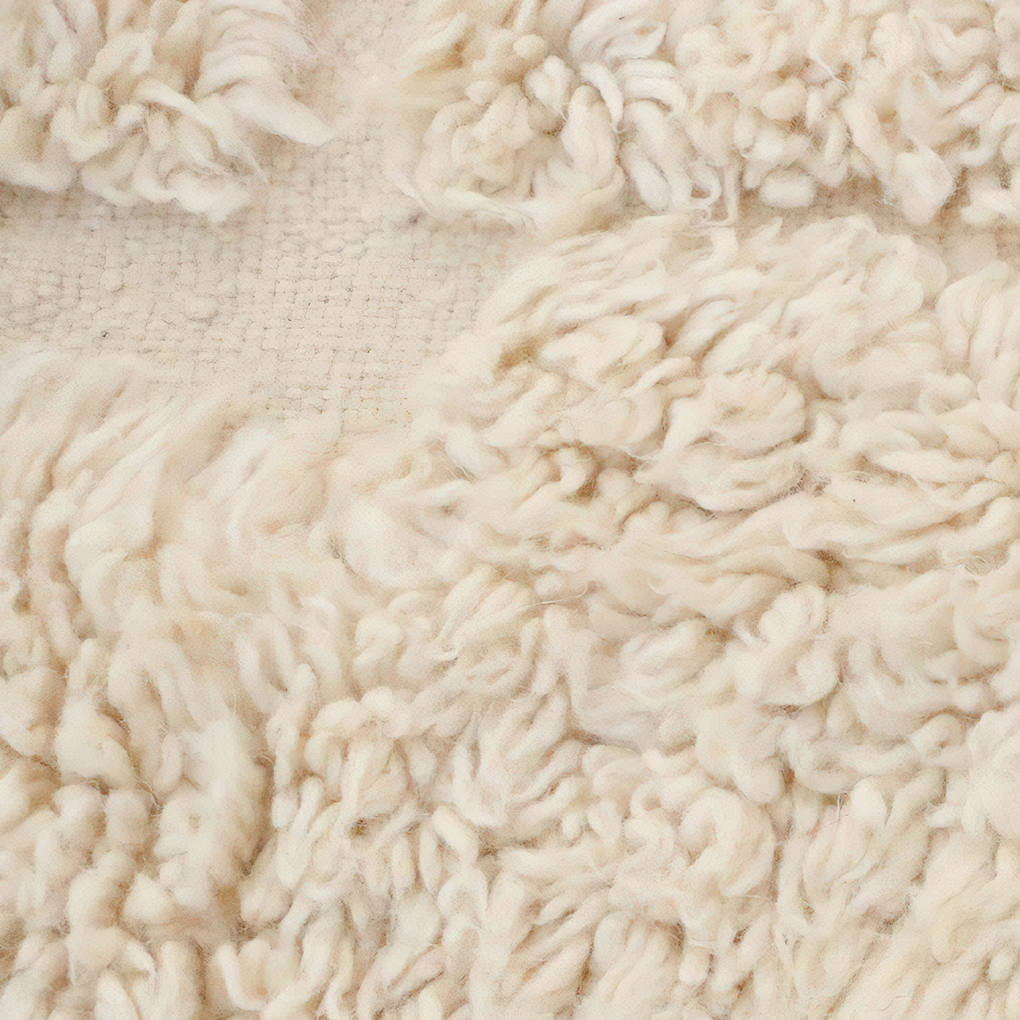 Moroccan custom rug from Beni Ourain, Wool and Thread, Off-white