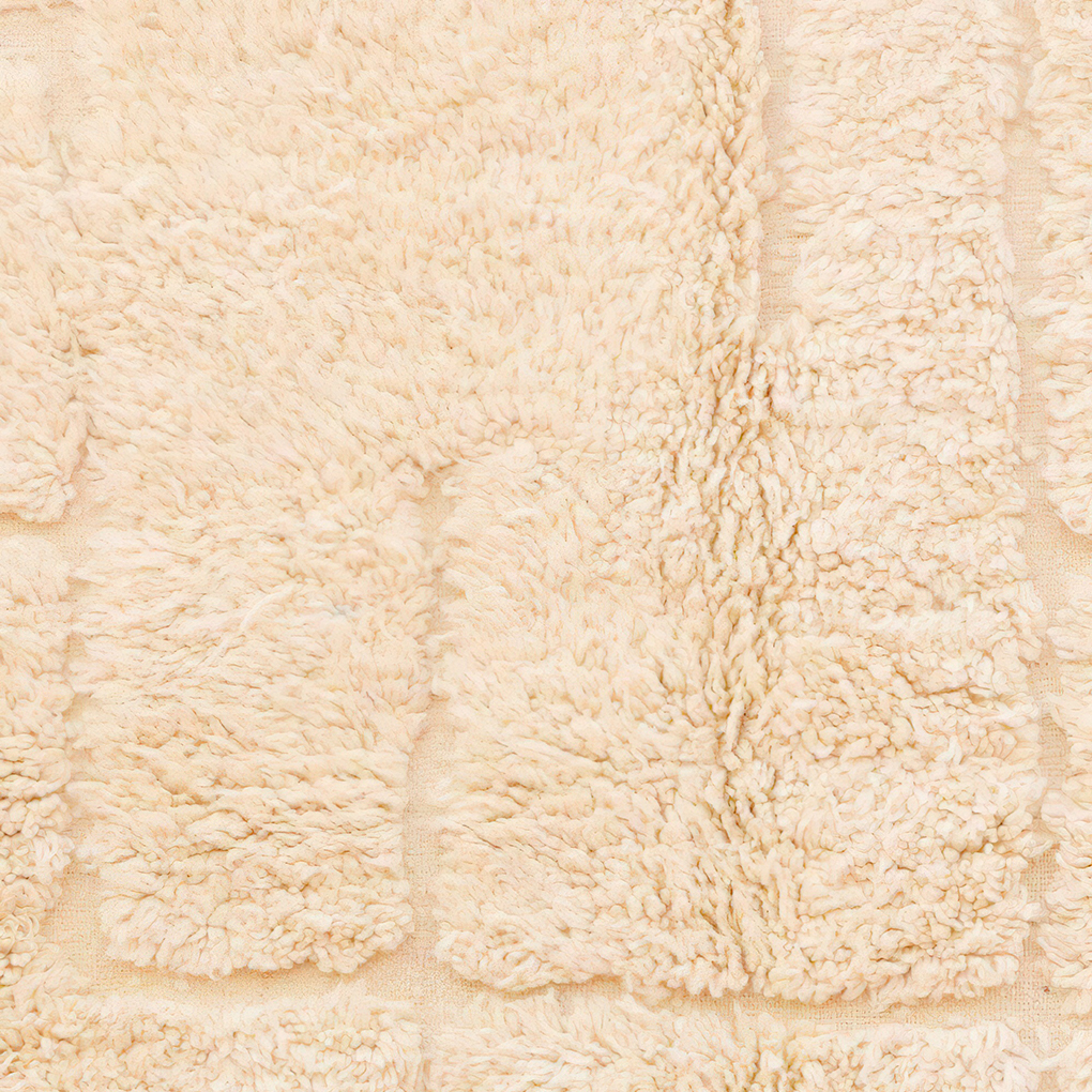 Moroccan custom rug from Beni Ourain, Wool and Thread, Off-white