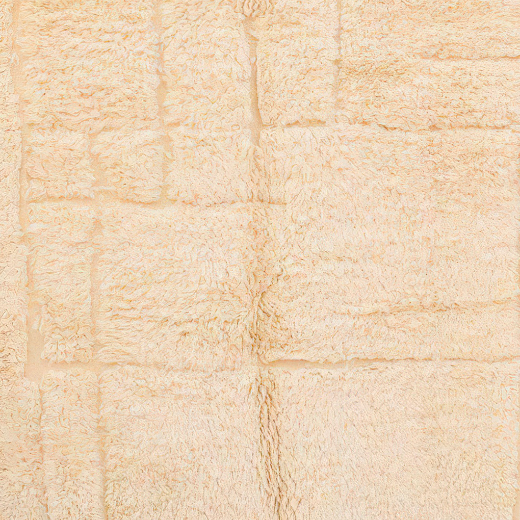 Moroccan custom rug from Beni Ourain, Wool and Thread, Off-white