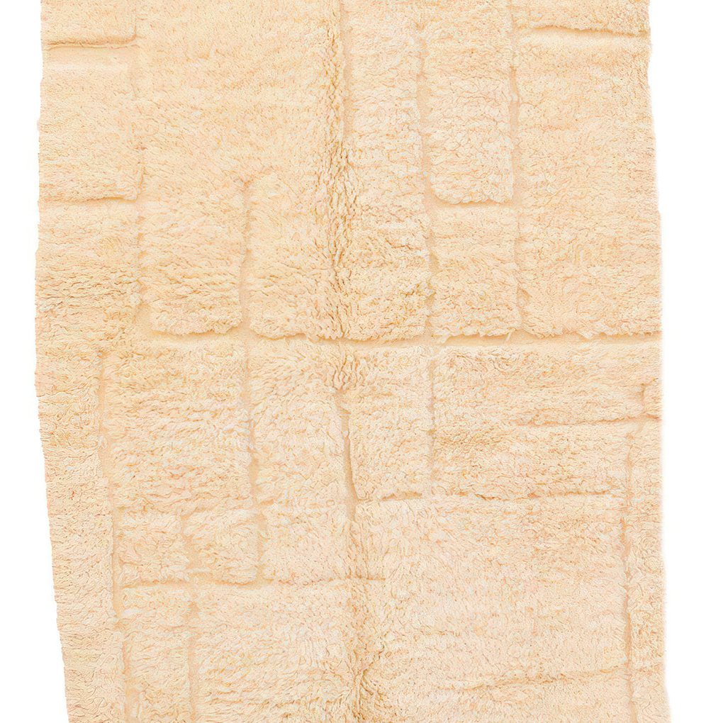 Moroccan custom rug from Beni Ourain, Wool and Thread, Off-white