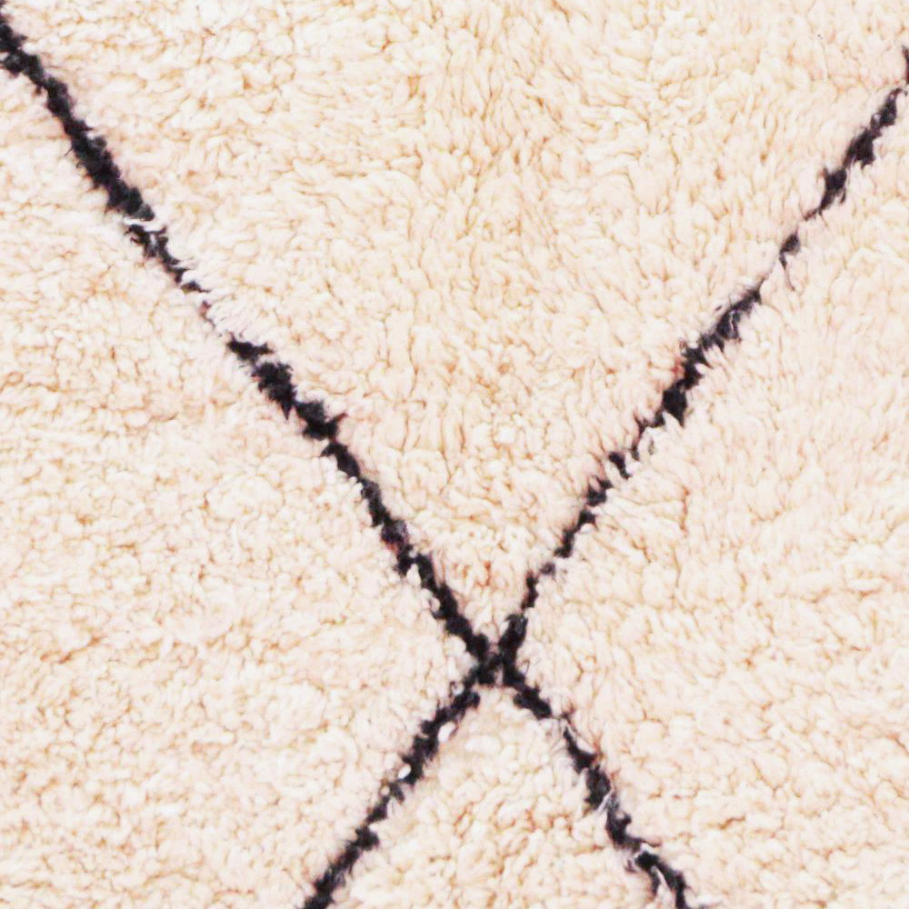 Moroccan custom rug from Beni Ourain, Wool and Thread, White