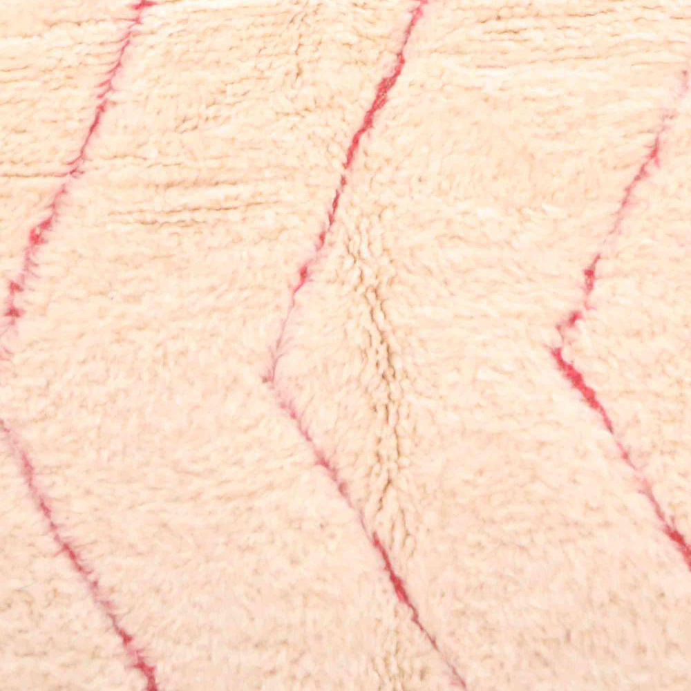 Moroccan custom rug from Beni Ourain, Wool and Thread, White