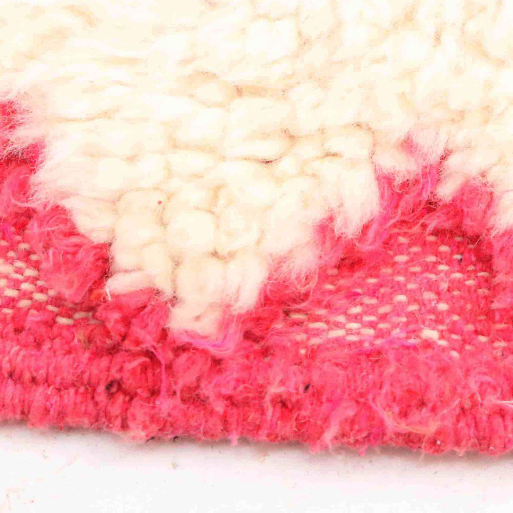 Moroccan custom rug from Beni Ourain, Wool and Thread, White