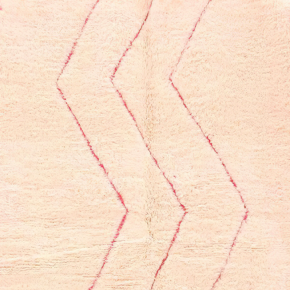 Moroccan custom rug from Beni Ourain, Wool and Thread, White