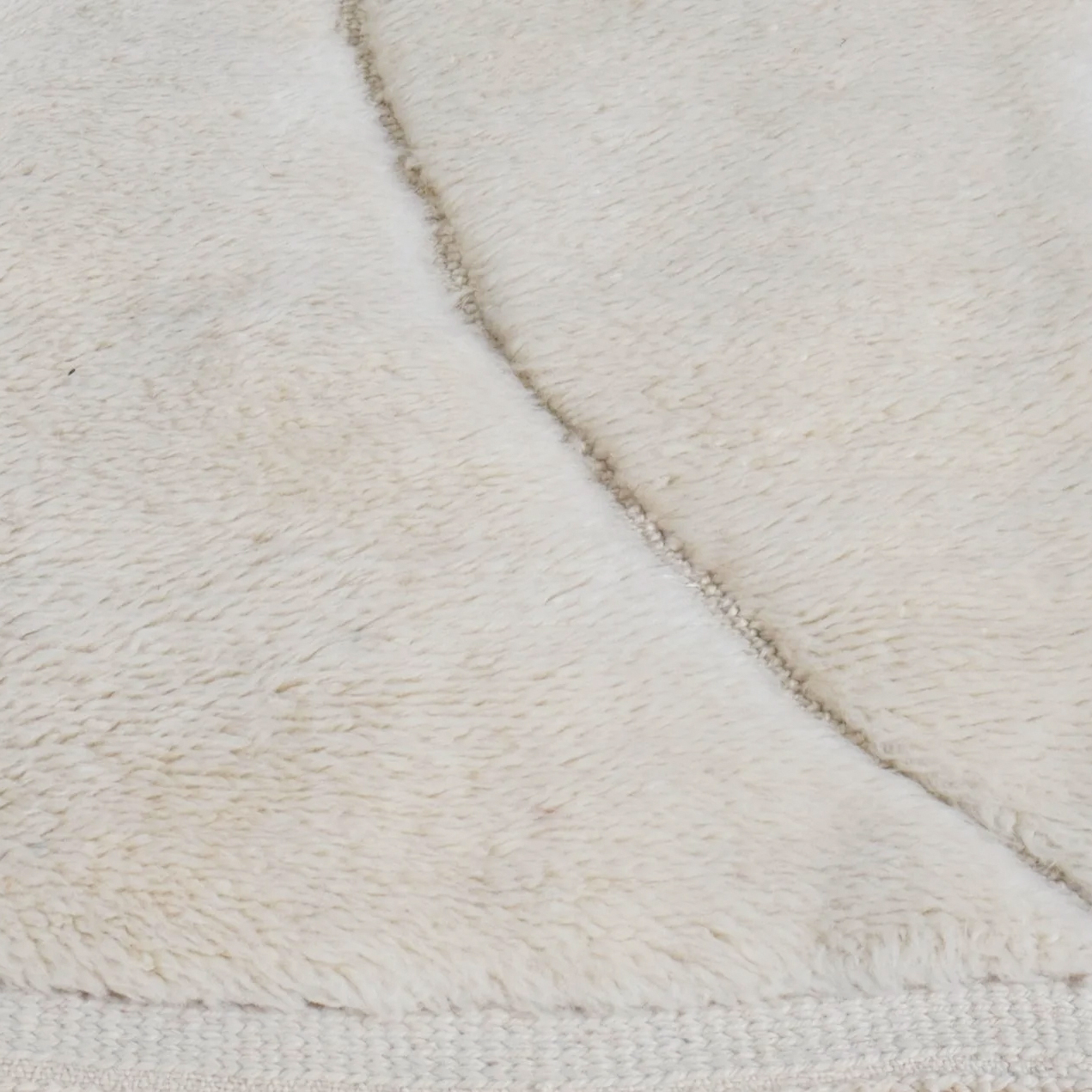 Moroccan custom rug from Beni Ourain, Wool and Thread, White