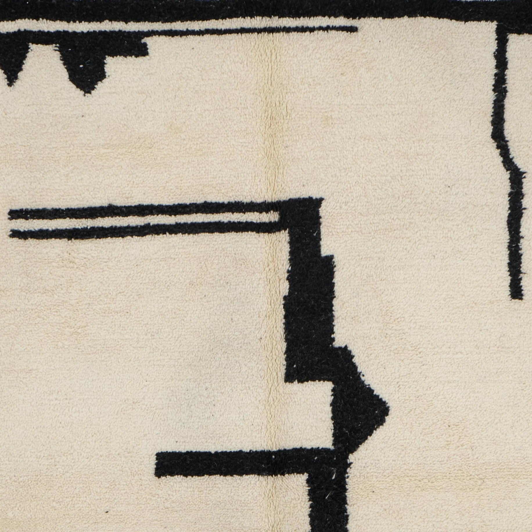 Moroccan custom rug from Beni Ourain, Wool and Thread, White