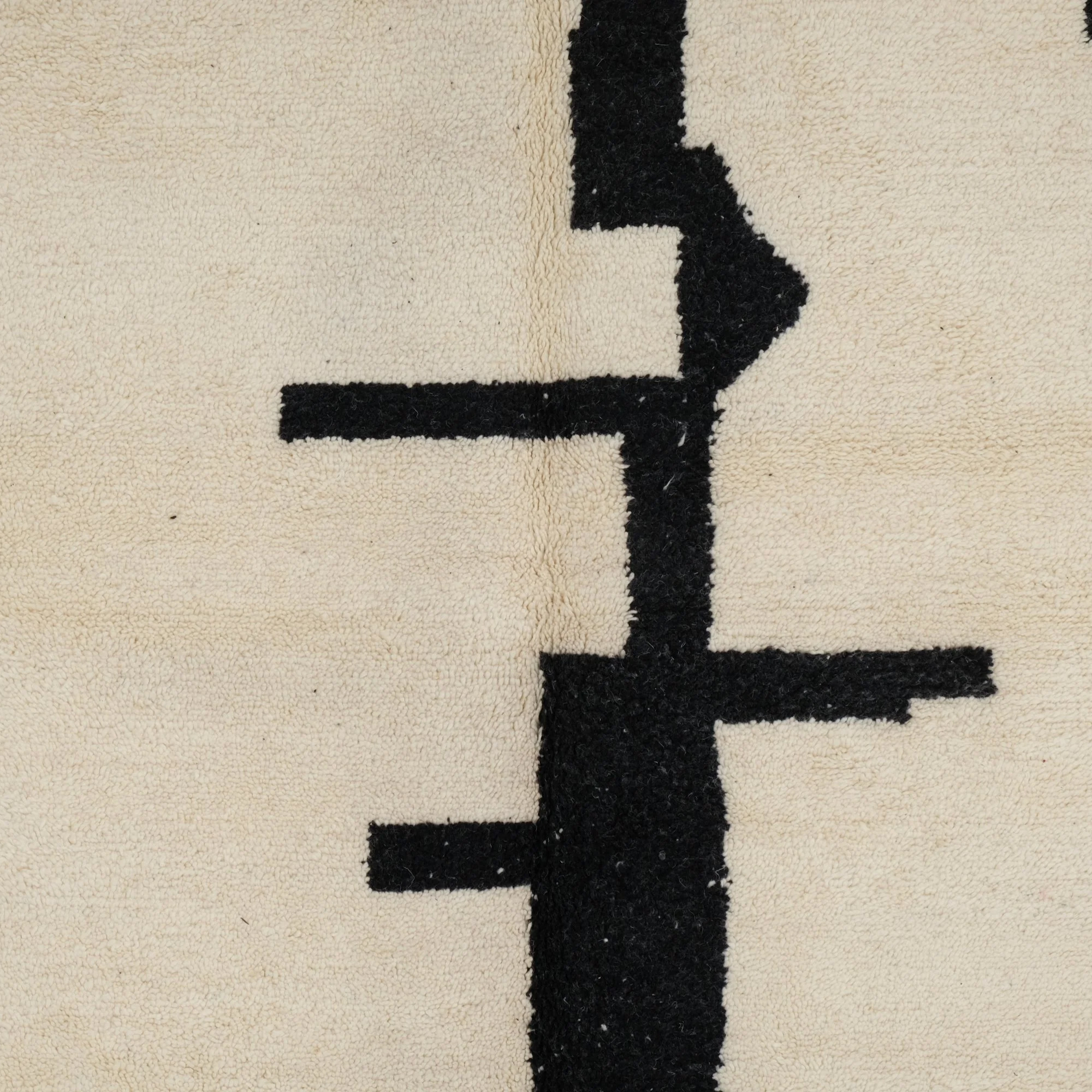 Moroccan custom rug from Beni Ourain, Wool and Thread, White