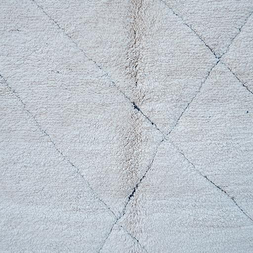 Moroccan custom rug from Beni Ourain, Wool and Thread, White