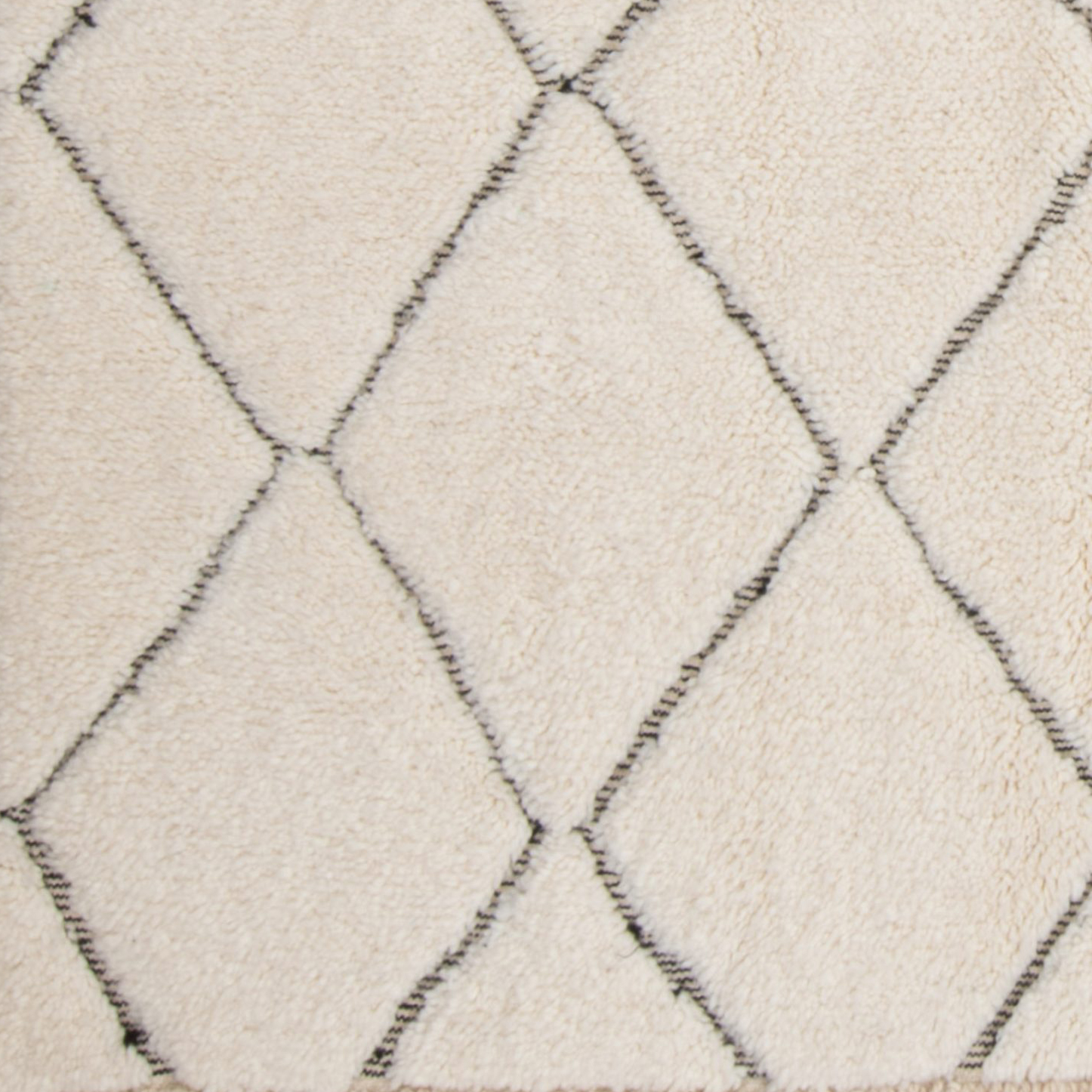 Moroccan custom rug from Beni Ourain, Wool and Thread, White