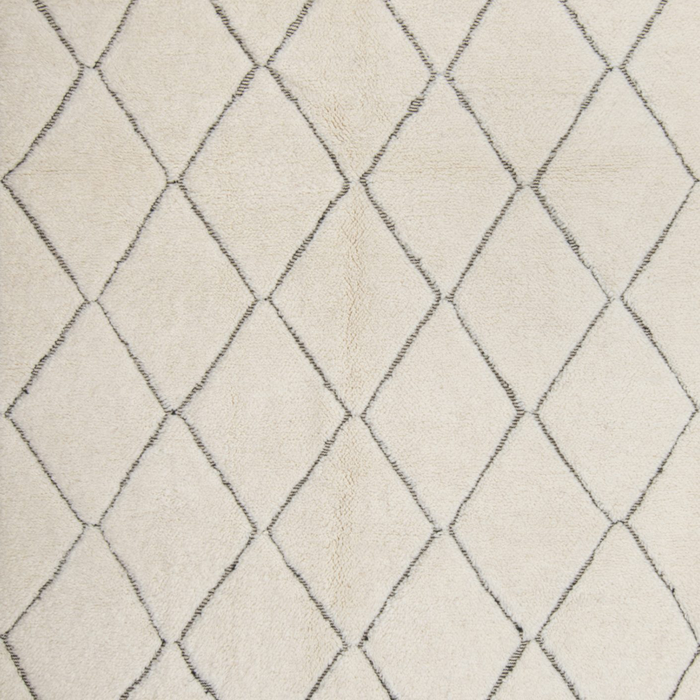 Moroccan custom rug from Beni Ourain, Wool and Thread, White