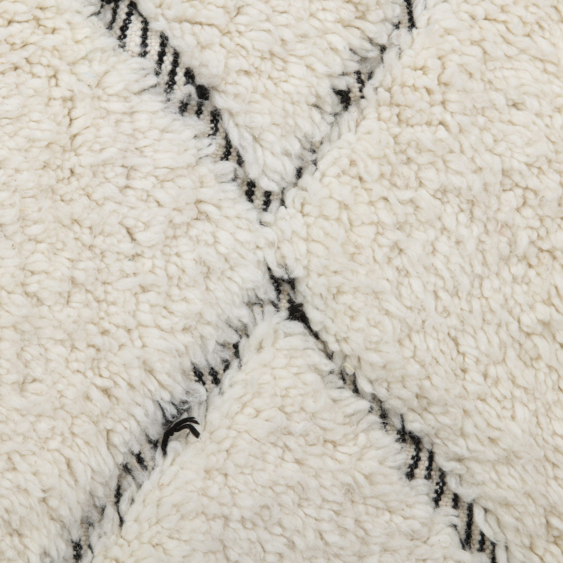 Moroccan custom rug from Beni Ourain, Wool and Thread, White