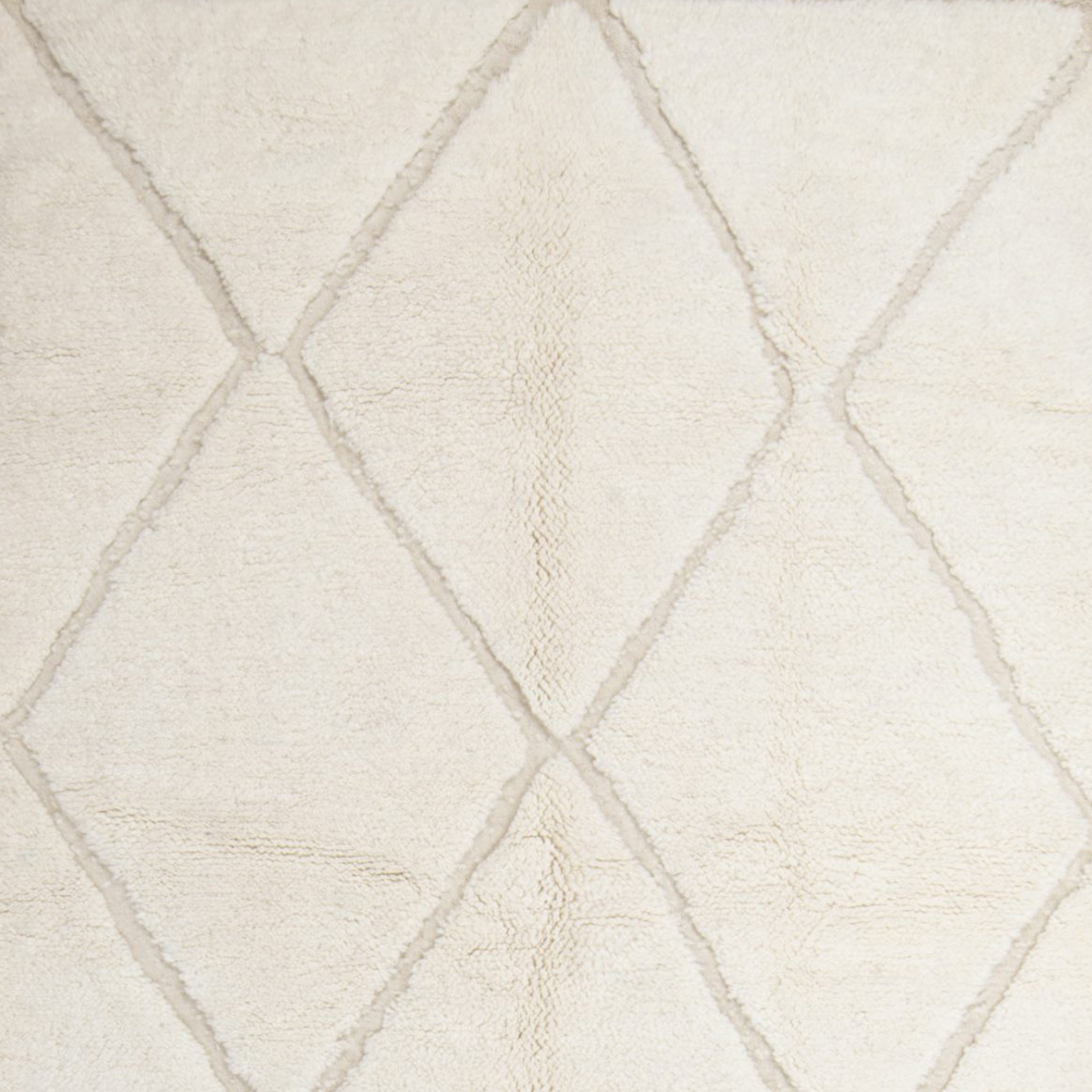 Moroccan custom rug from Beni Ourain, Wool and Thread, White