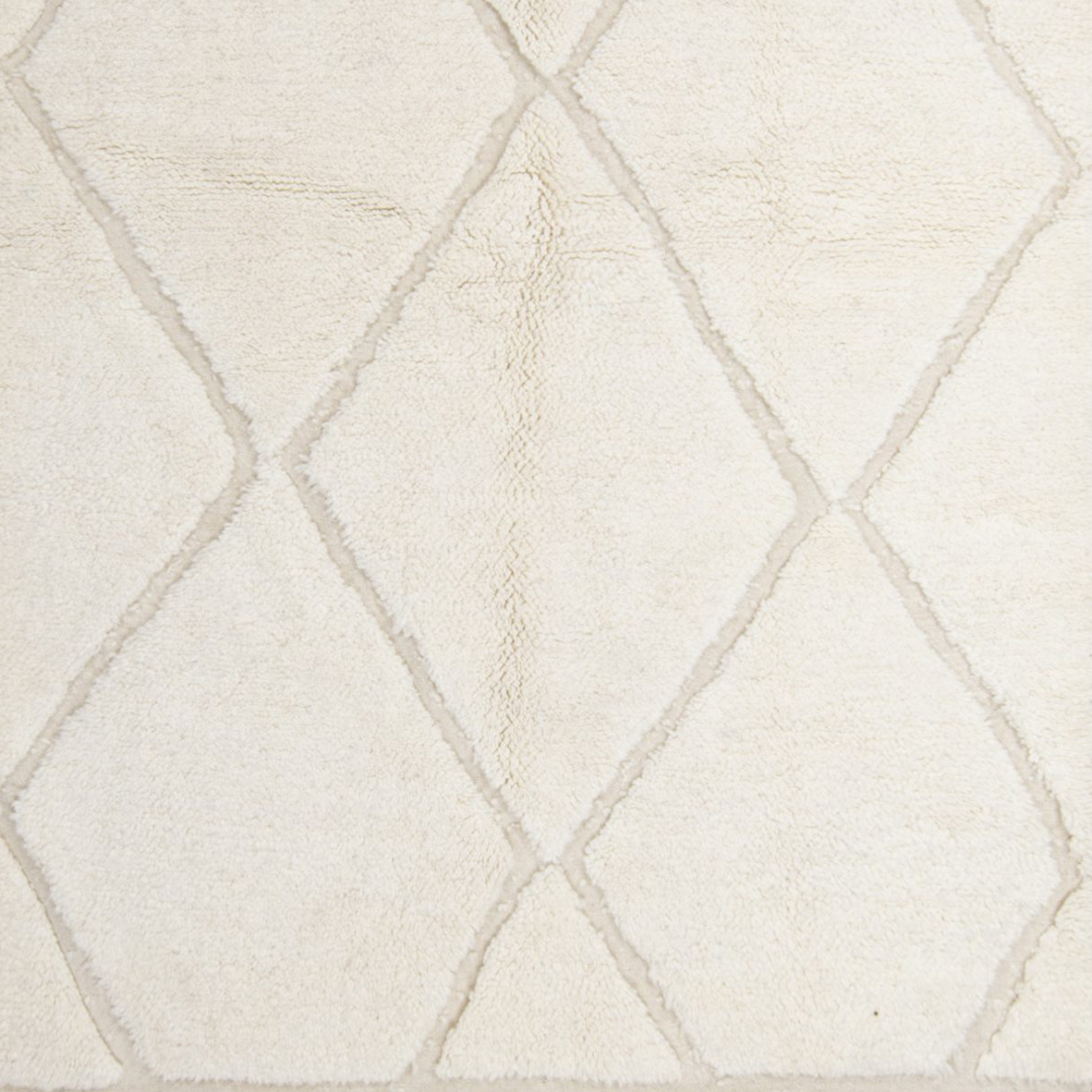 Moroccan custom rug from Beni Ourain, Wool and Thread, White