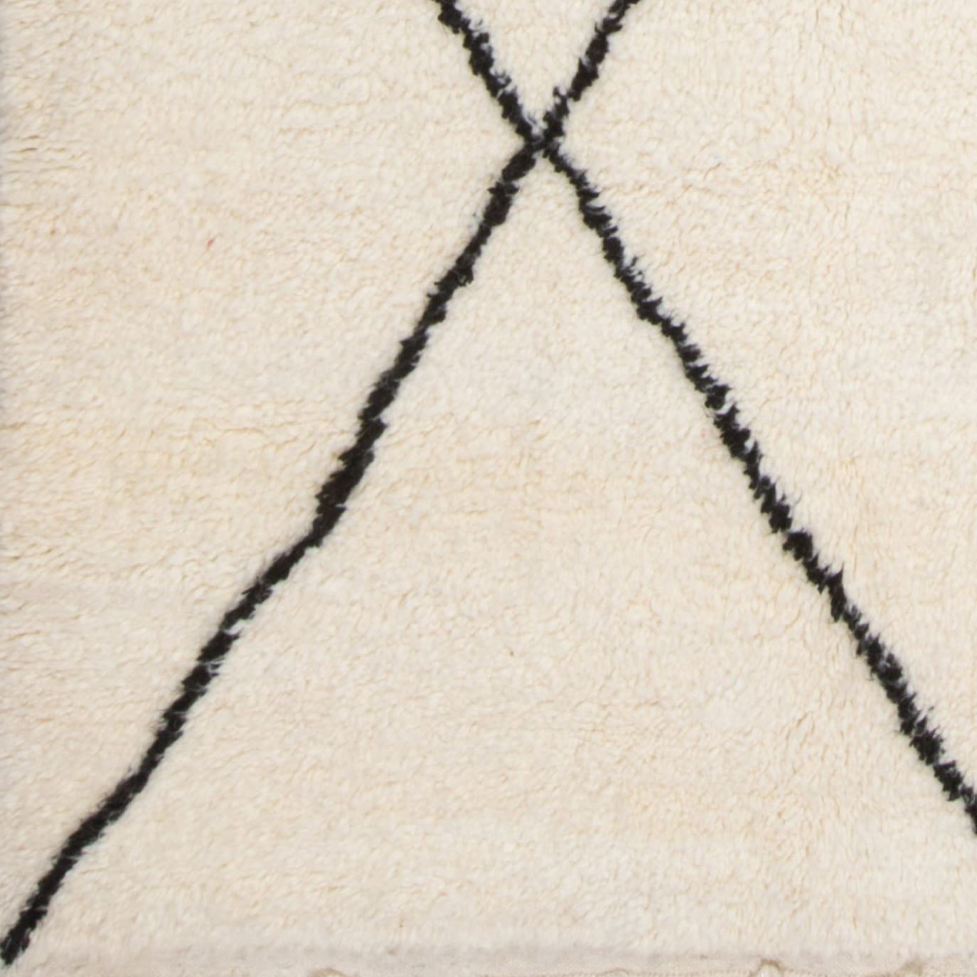 Moroccan custom rug from Beni Ourain, Wool and Thread, White